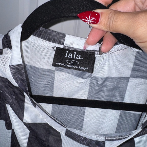 Dressed in LALA Black and White Checkered Maxi Dress - Picture 2 of 2